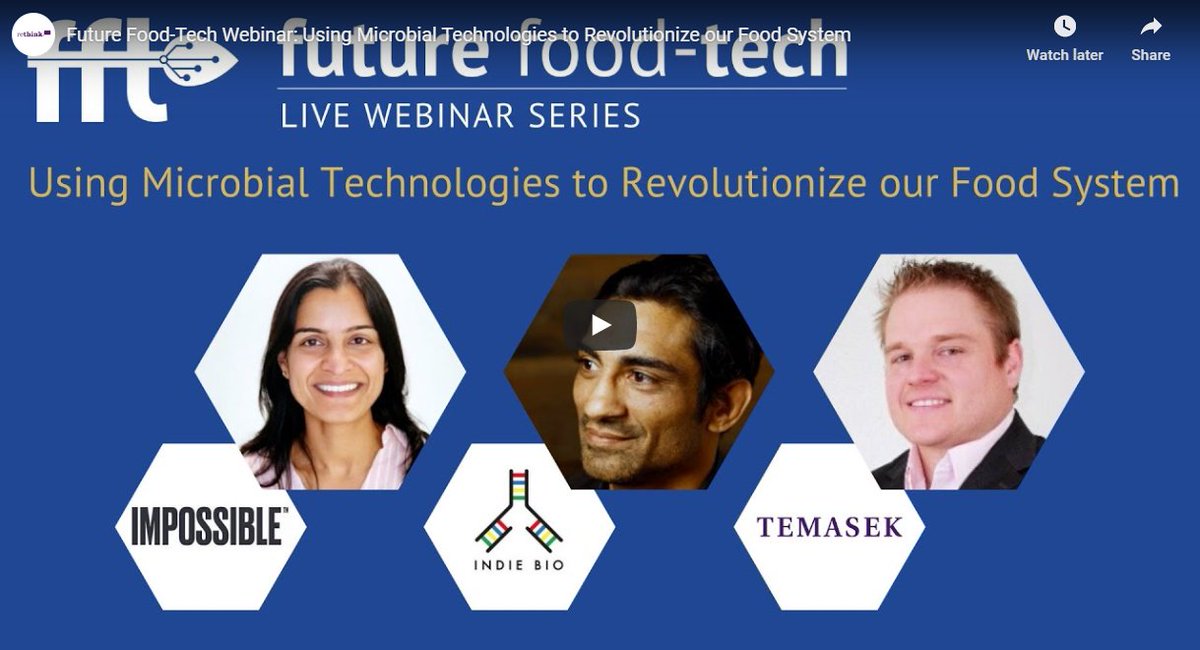 foodtechinvest's tweet photo. If you missed the Microbial Technologies Webinar with Ranjani Varadan @ImpossibleFoods, @RyanRakestraw
@Temasek and @arvndgpta @indbio then here's your chance to rewatch the live discussion:
REWATCH NOW: https://t.co/VnT0Bkr1PY
#microbialtechnology #foodtech #microbes #webinar https://t.co/aE7zDTu9dc