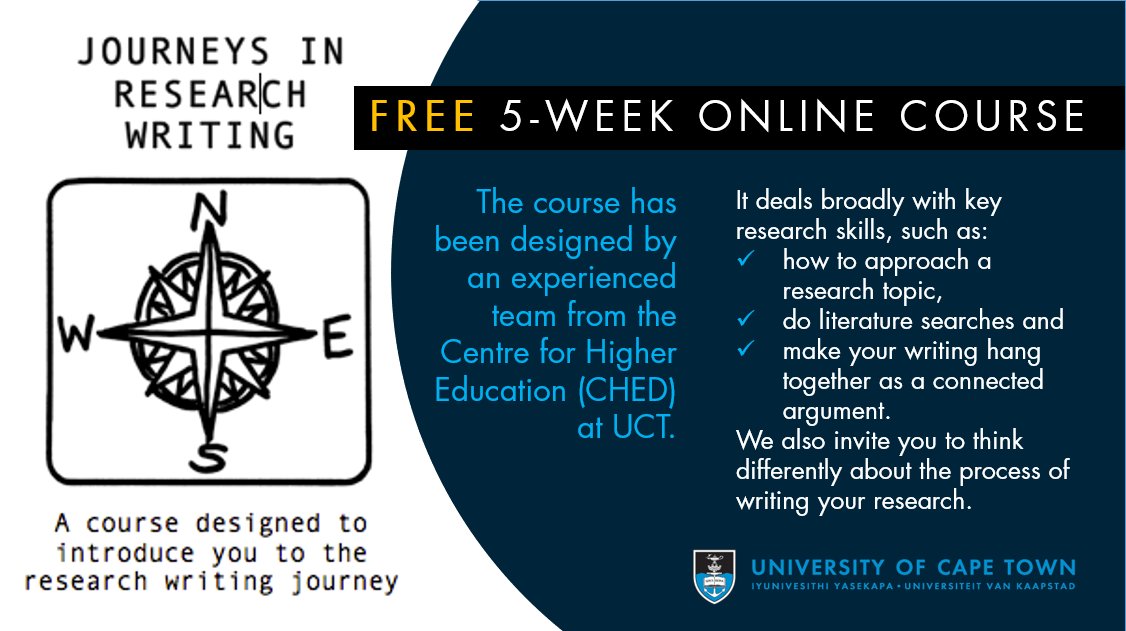 If you are thinking about doing postgrad research or are in the early stages, this course is for you. The next course starts on 26 May. More info: bit.ly/JourneysResrch…