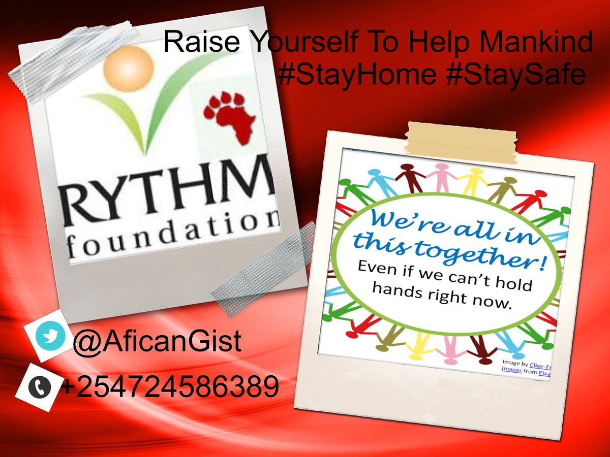 AfricanGist's tweet photo. AFRICAN GIST SAFARIS - RYTHM PROGRAM!! @RYTHMFoundation
RYTHM stands for RAISE YOURSELF TO HELP MANKIND!!
#StayHome #StaySafe #WearCorrectMask #Sanitise AND #Rythm (Raise Yourself To Help Mankind) - however possible and we shall all survive..
@AfricanGist / +254724586389 https://t.co/SKaGFd3OXN