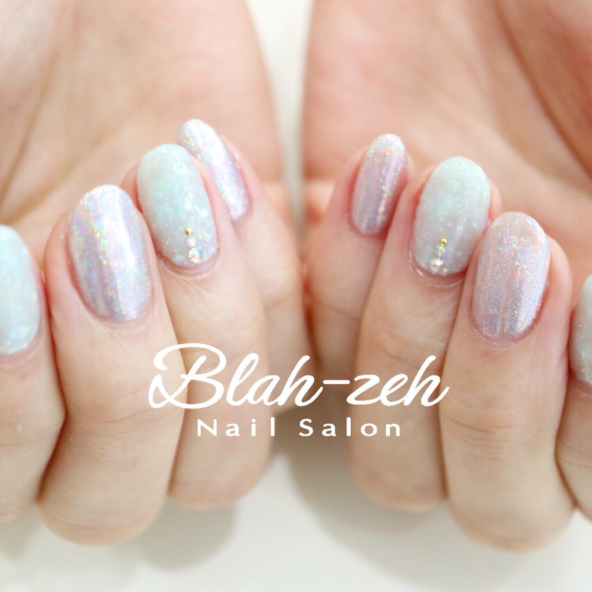 Blah Zeh Nail Salon School ユニコーンミラー 大粒ラメグリーンネイル 錦糸町ネイルサロン 錦糸町ネイル 錦糸町フットネイル 錦糸町フットジェル 錦糸町ジェルネイル 錦糸町スカルプネイル 錦糸町フィルイン ブラゼ Blahzeh 錦糸町春ネイル