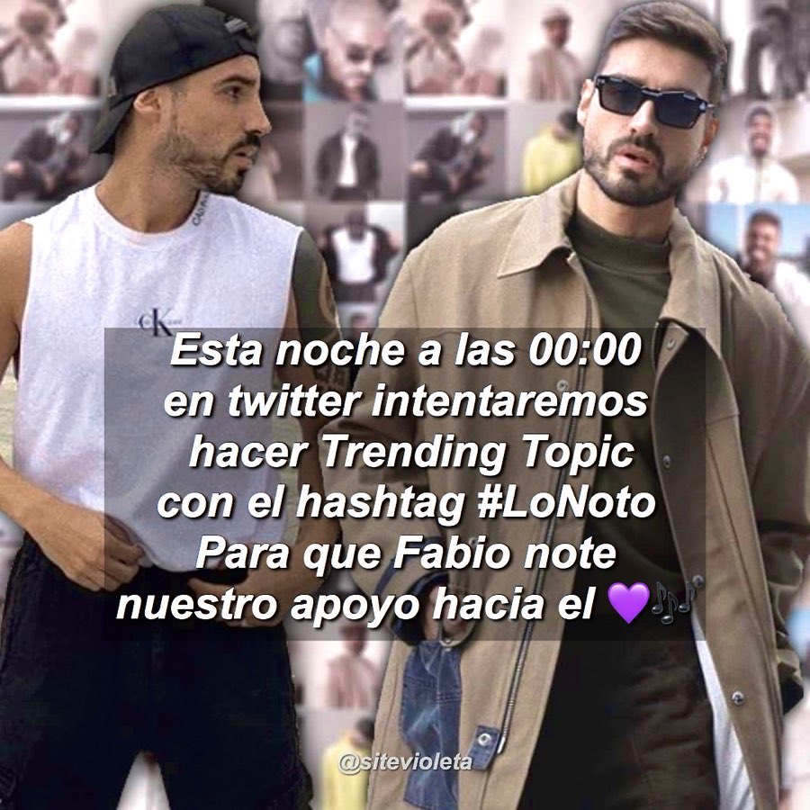 sitevioleta's tweet photo. ESTA NOCHE A LAS 00:00 
TODOS CON EL HASHTAG : 
 #LoNoto 💜 para darle mucho cariño al nuevo single de Fabio !!! 🙏🏽💿🎶
@violetamngr03 https://t.co/I4zbufCiJR