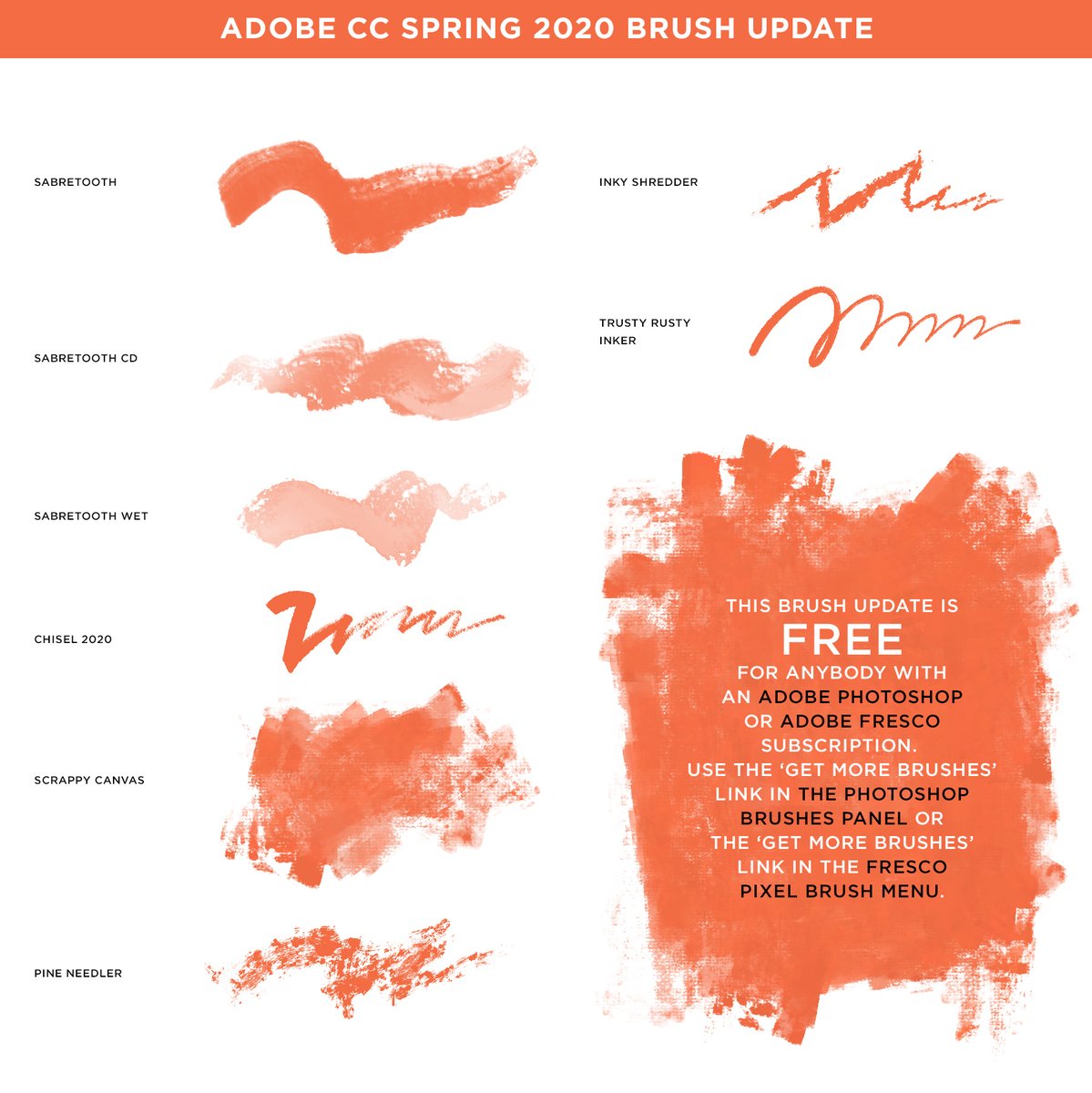 kyletwebster's tweet photo. I had it confirmed today that the Spring brush update for #Photoshop CC is live all around the world now (not just U.S. and Canada). Go get them here: https://t.co/cRtjNTOgUA https://t.co/qcPevqIh4d
