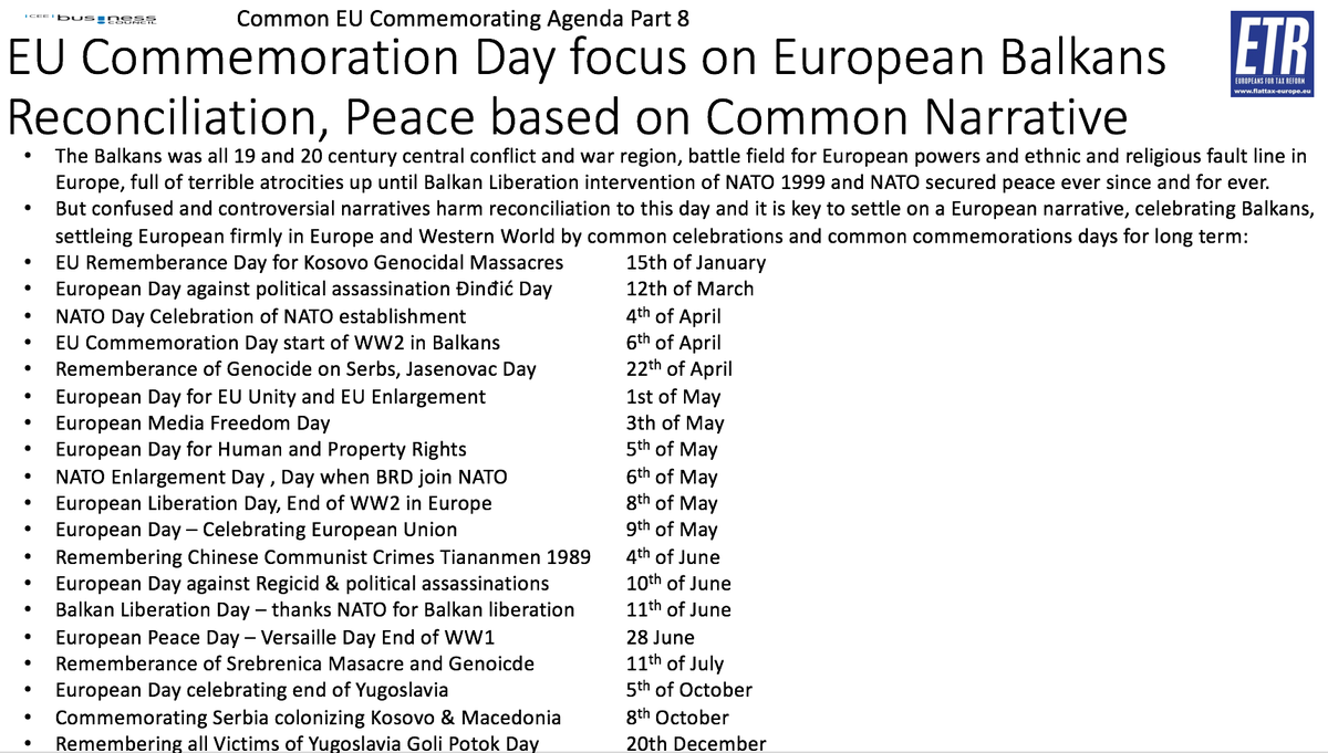 GunterFehlinger's tweet photo. @EZaharievaMFA @BiseraTurkovic @United_Bosnia @NATO @CBBiH @MontenegroNATO @akk @vonderleyen @Lagarde @AdinaValean @EIB @EBRD @BoykoBorissov @MFABulgaria @BGPermRepEU @UKRinBGR @AtlanticClubBG @AzEmbBulgaria @ECinBulgaria @OECD @ecb @Sekerinska @Zoran_Zaev @MickoskiHM @IntOfficeVMRO @Bujar_O @AliAhmeti ETR is calling for a common European Balkans Peace Commemoration Agenda/ Days to commemorate and celebrate our past, common future. A Common #EuropeanNarrative is required and if Bulgaria and North Macedonia can not find consensus please accept some help. @Europarl_EN @rccint https://t.co/xhOZzKB5fP