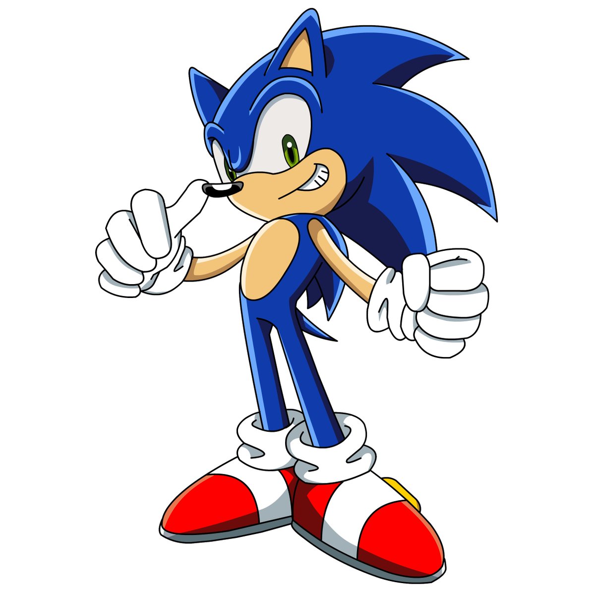 I tried redrawing this official render of Sonic using Sonic X styled shadin...