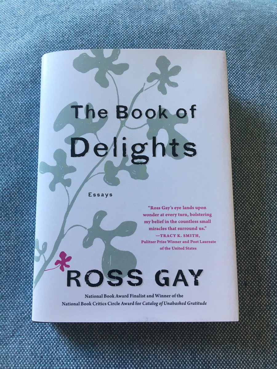 21. THE BOOK OF DELIGHTS - ROSS GAY. I heard of this essay collection on  @Radiolab and thought it’d be a good read for these times. Ross Gay spent a year noticing and describing small joys and delights. It’s a lovely read.