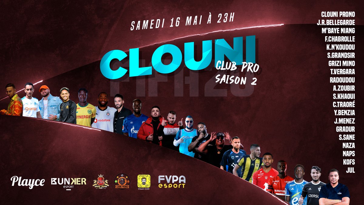 Samedi 16 Mai à 23H sur twitch.tv/fvpaesport on accueille nos partenaires du @clouni3 Club Pro,  avec <a href="/Nanix95/">Regardez Invincible et X-Men 97🦸🏻‍♂️</a> et <a href="/Jbpennes/">ZiPouet</a> aux commentaires !!!
Le plaisir sain du club pro entre potes... La base 😉
#FVPAPS4 sur fvpa-esport.com/competition/15…