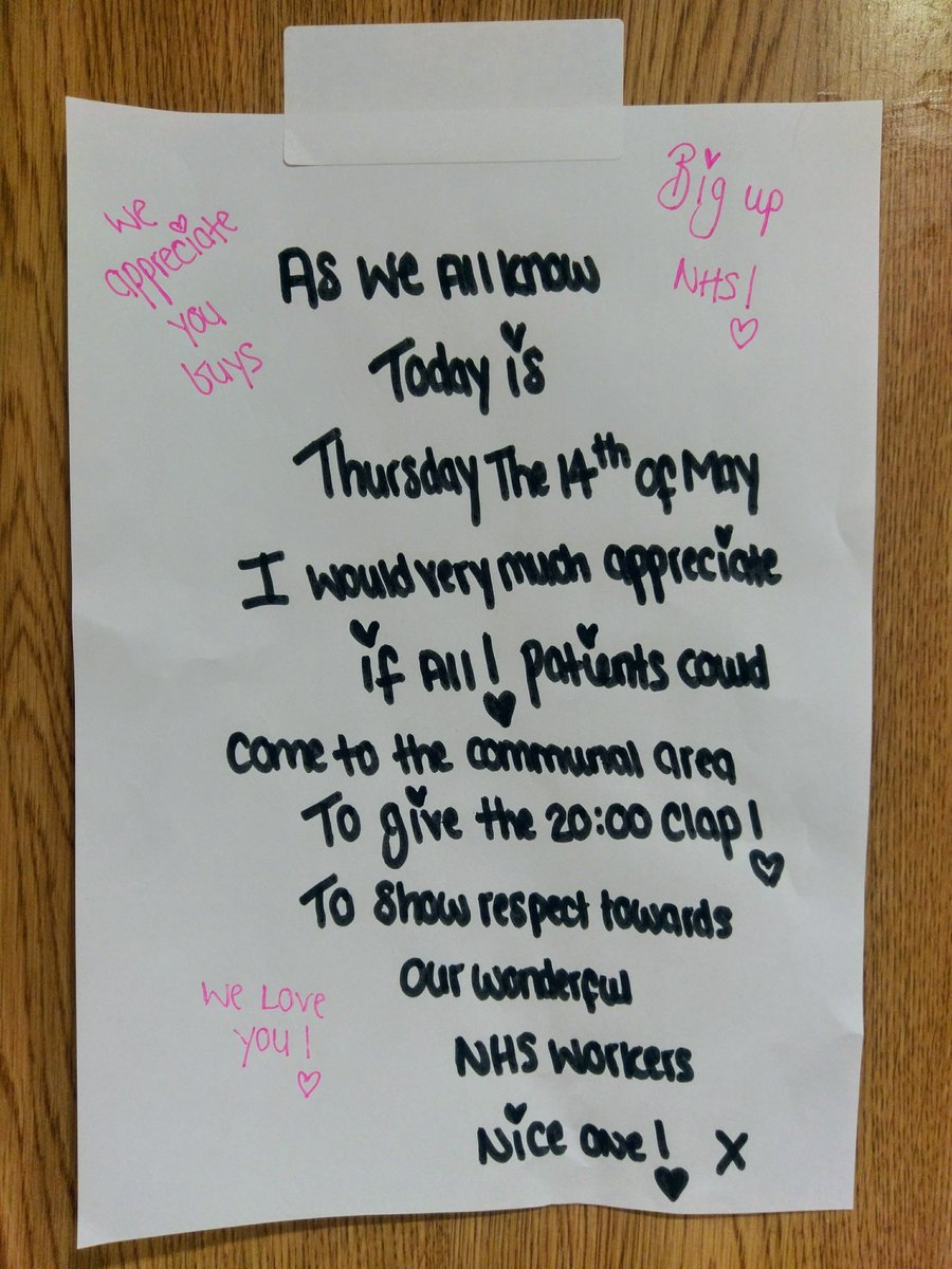 PauDBY's tweet photo. A heartwarming message from our patients on Eastlake ward ❤
I feel very proud of all my colleagues at Northwick Park Mental Health. Let's continue with the positive energy!
@butterflylilly9  @drnickrhodes https://t.co/C4UuZrRFUA