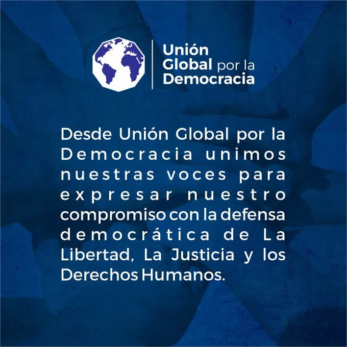UGDemocracia's tweet photo. ¡Nuestro compromiso hoy sigue más vigente que nunca, desde la Unión Global por la Democracia promovemos la defensa de la LIBERTAD, la JUSTICIA y los DERECHOS HUMANOS!

#SomosUGD 🌎 https://t.co/GCZ4C5jUpm