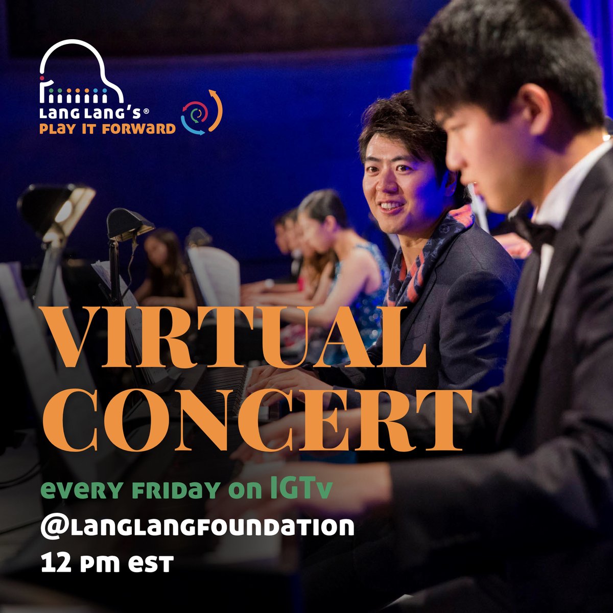 Starting on May 15th, the Lang Lang International Music Foundation is bringing world-class performances straight ito your house. The concerts will be released on LLIMF's Instagram every Friday at 9:00 AM, followed by a live Q and A.  @langlangfoundation on Instagram to tune in!"