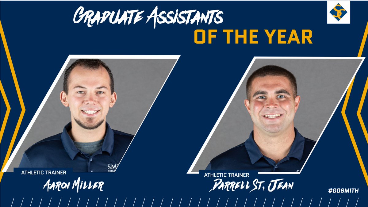 These two couldn’t be more deserving of the honor. Congrats to Aaron and Darrell for being named the 2️⃣0️⃣2️⃣0️⃣ Graduate Assistants of the Year! 💙💛 #GoSmith