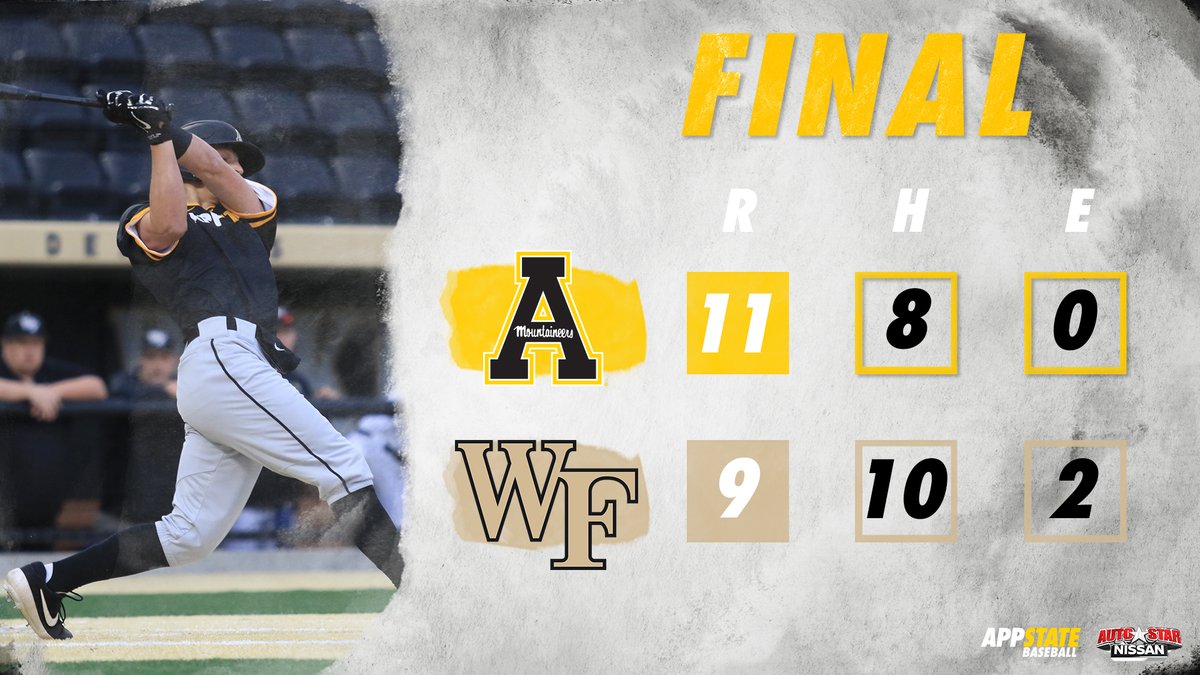 appstatesports's tweet photo. #TBT to @AppBaseball's 11-9 win over Wake Forest! 😎

To celebrate this win on Throwback Thursday, head over to the @appstatesports Instagram story for a 🍕 deal, courtesy of @hungryhowies 👀 https://t.co/QKY2LzUJfC