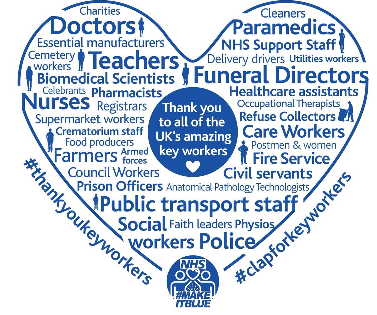 NAFD_UK's tweet photo. Clapping loudly for all #keyworkers once gain this evening. https://t.co/bqSswmbdiG