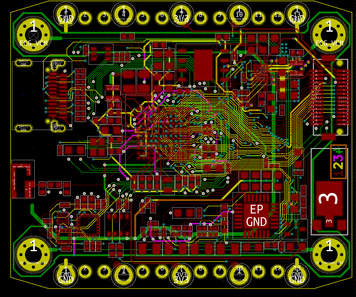 April 2: The initial layout of the  @card10badge is done and goes into internal review. The micro SD card socket is gone as it was interfering with the antenna. Time is running out to get prototype PCBs done before Eastern (April 19).