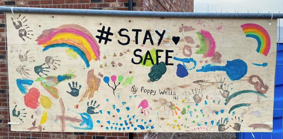 BrightBarlby's tweet photo. Beautiful lockdown #StaySafeStayHome artwork proudly displayed by the young budding artists of the village across #Barlby https://t.co/BVea47i4zd