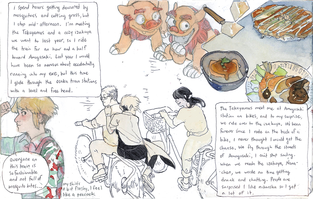 Some more pages from my 2019 travel journal, just feeding stray cats, stealing my exe's parents, drinking too much, a normal Tuesday, 