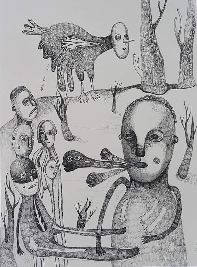 Here comes an attempt to revive my twitter account😁😎
#art #drawing #ink #bosch #canada #contemporaryart