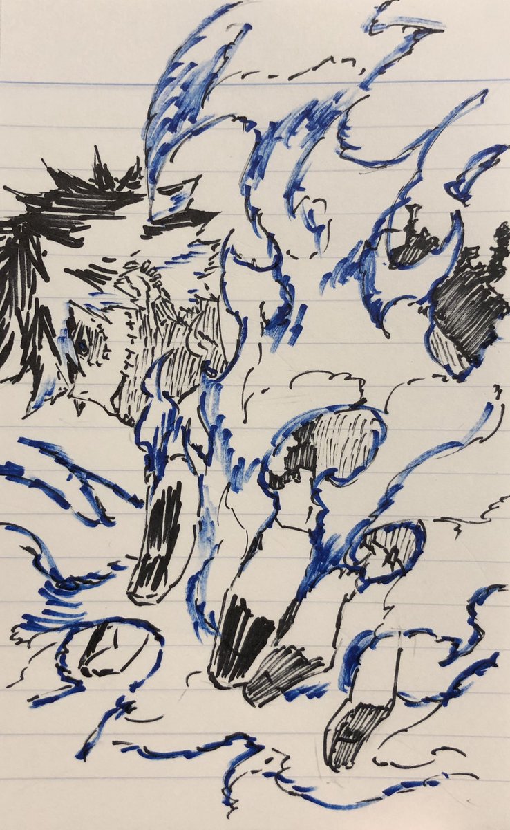 あんまり版権使いたくないんだけど
LINEのアイコンを荼毘にした
かっこよく描いたけど
荼毘ってかっこいいよな

アナログはフリーハンドね 