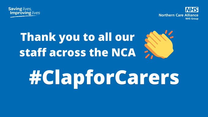 NCAlliance_NHS's tweet photo. It’s that time of the week when we all come together at 8pm to recognise and thank our #NHS and social care staff, clinical and non-clinical, working so incredibly hard on the front-line in our hospitals and in the community! #ClapforCarers #ThankYouNHS https://t.co/zmMPVoJd4N