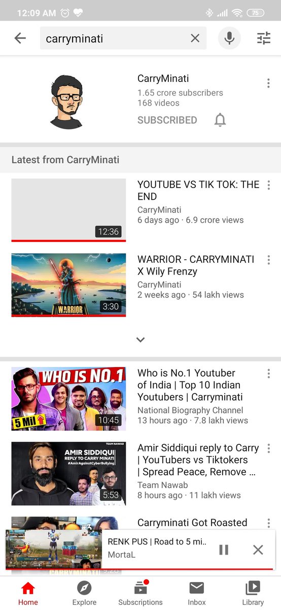 ultrasoldier05's tweet photo. @CarryMinati We all know ye kiski beti ke kaand hai... Most successful video of India has been removed😩🤬... We all are with you carry... Please spam #Justiceforcarry everywhere possible 🙏 https://t.co/wo2uSg3GSY
