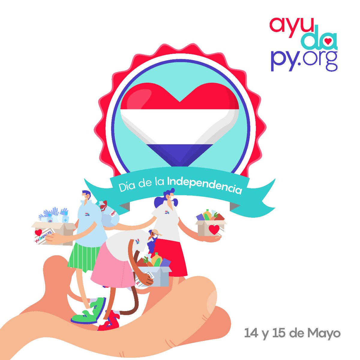 Feliz Día de la Independencia a toda la República del Paraguay! 🇵🇾 

#AyudaPy ♥🤍💙