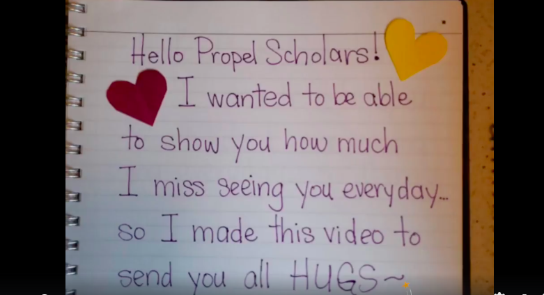 PACharters2023's tweet photo. .@PropelSchools has started a #SpreadHugs campaign during the COVID19 school closure to encourage scholars during this time through a virtual hugs challenge. Check out an example: https://t.co/1p8bZvhoyv.
#CharterSchoolsWeek @RepWheatley @RepAustinDavis @SenatorIovino
@PADeptofEd https://t.co/A36spI7Idk