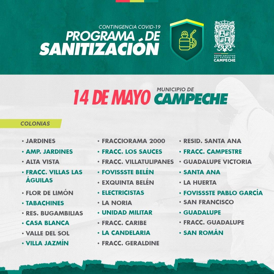 ChrisCastroB's tweet photo. Para el cuidado de la salud de las familias campechanas se continúan las acciones de sanitización. Hoy estarán por los municipios de Carmen y Campeche.👇🏼 https://t.co/sXjrQa9PLT