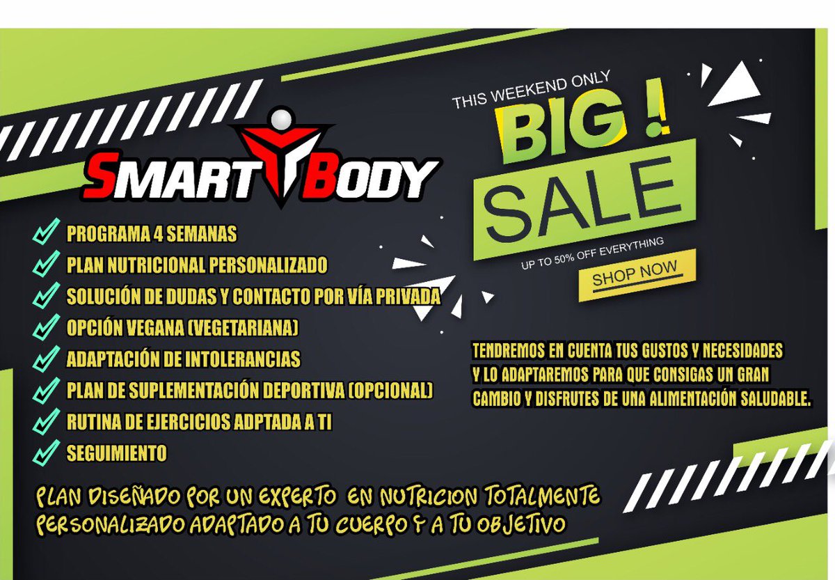 SMARTBODYFIT1's tweet photo. Big sale !! Aprovecha esta gran promoción !! https://t.co/6C3CgibIsn