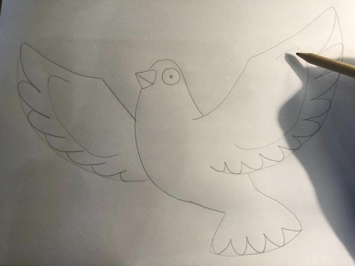 DovesofH's tweet photo. Draw yourself a dove #doves #hope #dovesofhope #craft #abergavenny #makeit #displayit #isolation https://t.co/dU014vjti1