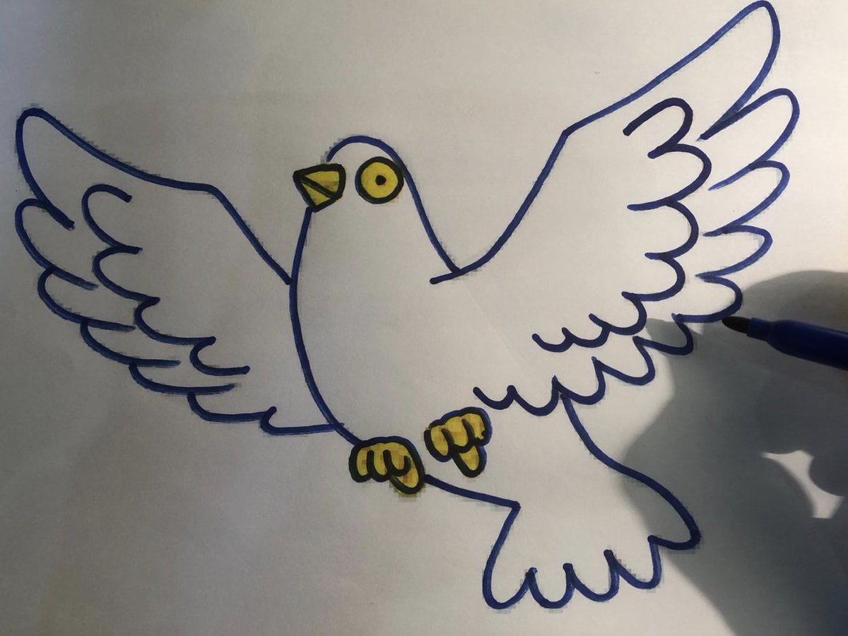 DovesofH's tweet photo. Draw yourself a dove #doves #hope #dovesofhope #craft #abergavenny #makeit #displayit #isolation https://t.co/dU014vjti1