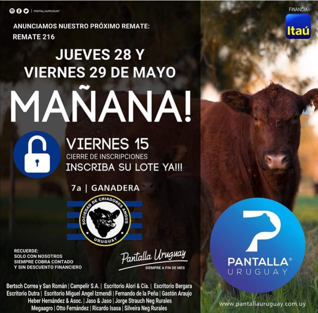 mmaidana14's tweet photo. #Remata 28 y 29/95 @PantallaUruguay cierre de inscripciones este viernes 15/05 https://t.co/VyaujtgGyq