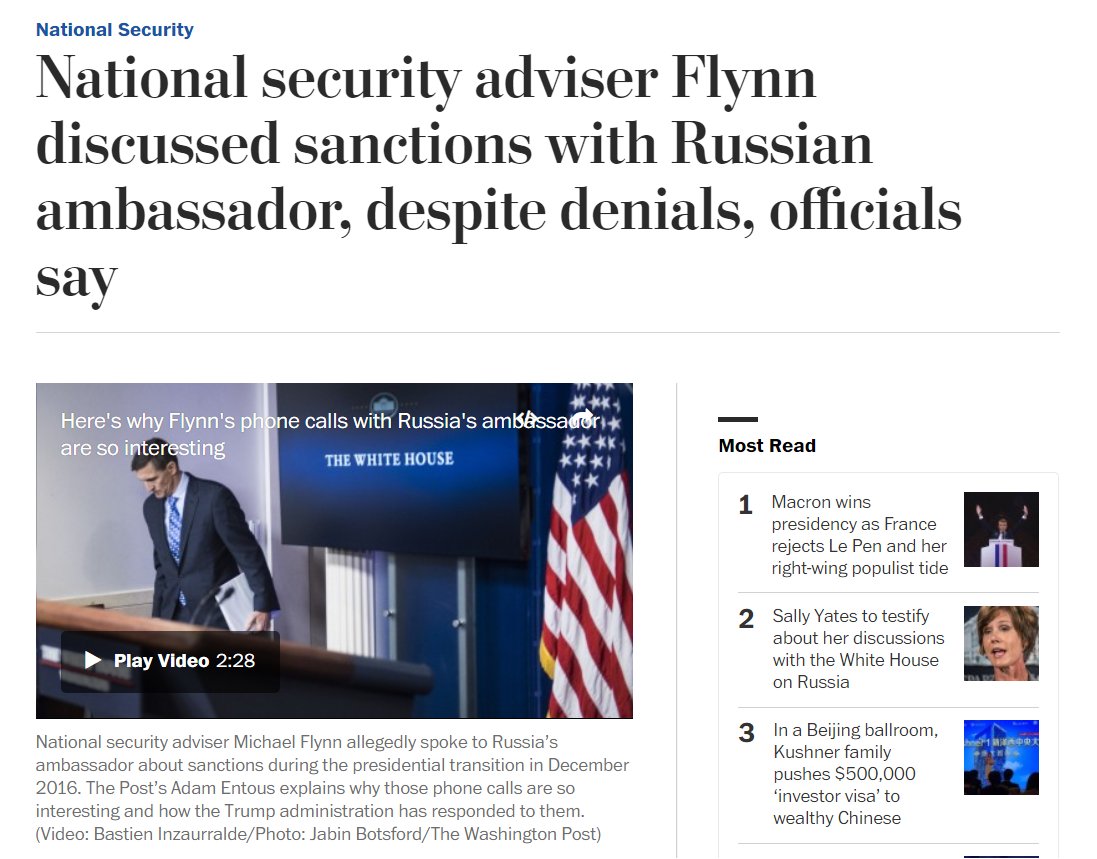 4/ their headline was that officials had discussed content of Flynn's calls. They went far beyond merely disclosing existence.