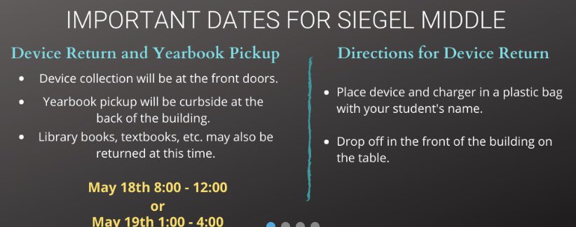 Device Return and Yearbook Info!
