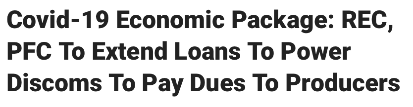 A lot of people are asking for some relief in electricity bill.It is natural right. When there is no income, it is difficult to make these running payments.Okay okay. We have told discoms also,To take a loan! 9/n