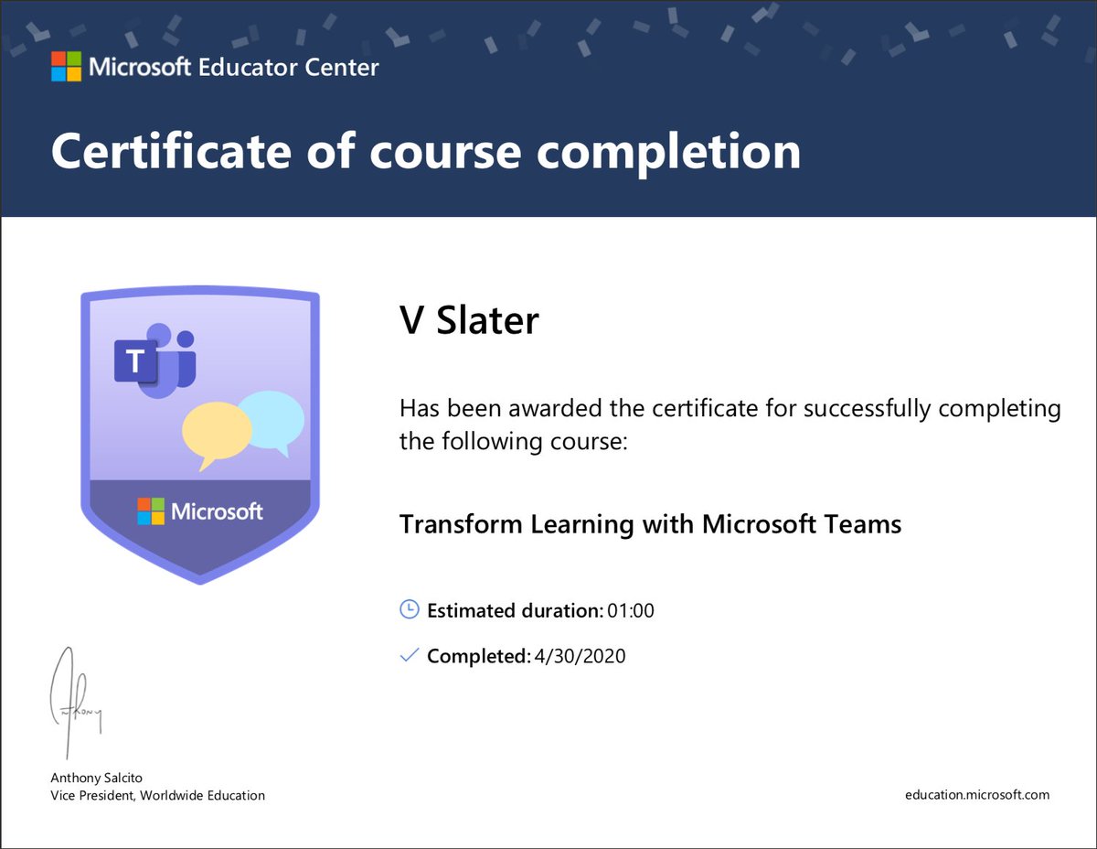 Making the best of this time at home with lots of very relevant #CPD to keep the brain ticking. Would recommend the @microsofteduk courses for anyone navigating <a href="/MicrosoftTeams/">Microsoft Teams</a> and the <a href="/SAMHtweets/">SAMH</a> course for recognising and responding to H&amp;WB needs! 🤩🤓💻 #HWB #RoA #Technology