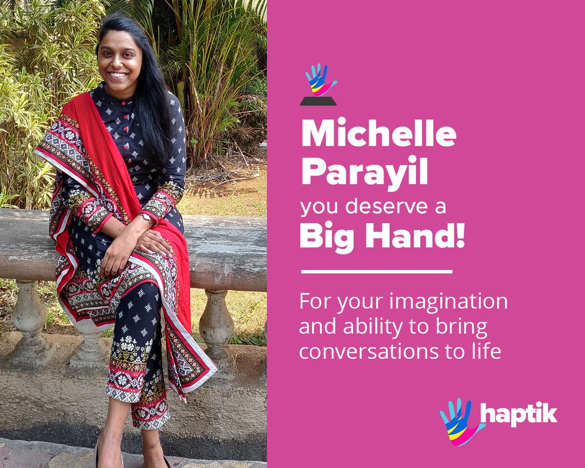 haptik's tweet photo. We have our next set of winners for the ‘work from home’ edition of the Big Hand Awards. Time to honor these Haptikans for their exemplary efforts! Congratulations Akash Singh, Michelle Parayil and Nishit Mohanan.
#EmployeeRecognition #LifeAtHaptik #HumansOfHaptik https://t.co/oarjTvupb3