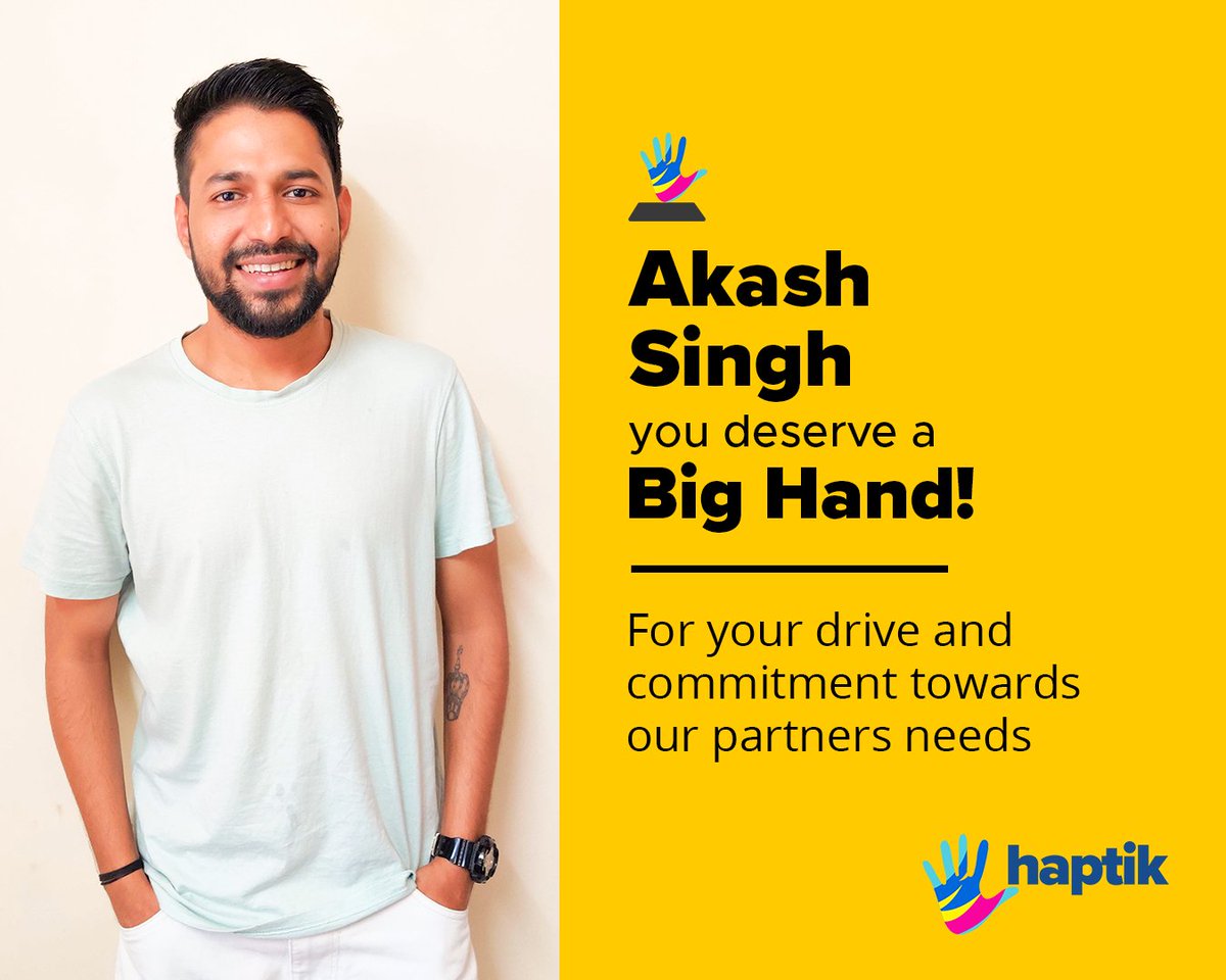 haptik's tweet photo. We have our next set of winners for the ‘work from home’ edition of the Big Hand Awards. Time to honor these Haptikans for their exemplary efforts! Congratulations Akash Singh, Michelle Parayil and Nishit Mohanan.
#EmployeeRecognition #LifeAtHaptik #HumansOfHaptik https://t.co/oarjTvupb3