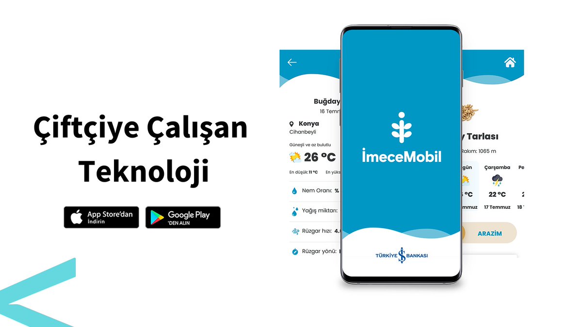 Softtech tarafından geliştirilen, İş Bankası’nın çiftçilere özel sunduğu çiftçiyi anlayan teknoloji #İmeceMobil’de 👉🏻imecemobil.com.tr
İmeceMobil’i tüm uygulama mağazalarından ücretsiz indirebilirsiniz. 👉🏻 bit.ly/Imecemobil  #DünyaÇiftçilerGünü’nüz kutlu olsun.👨🏻‍🌾🌾👩🏼‍🌾