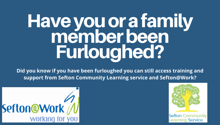seftoncouncil's tweet photo. Have any of your family or friends been furloughed by their current employer? Did you know they can still access training and support from #Sefton Community Learning service and SeftonatWork?  Read more >> https://t.co/CyWgGbLJWB

@LearnWorkSefton  #MySefton #LearnWorkSefton https://t.co/VFRbD66Pvs