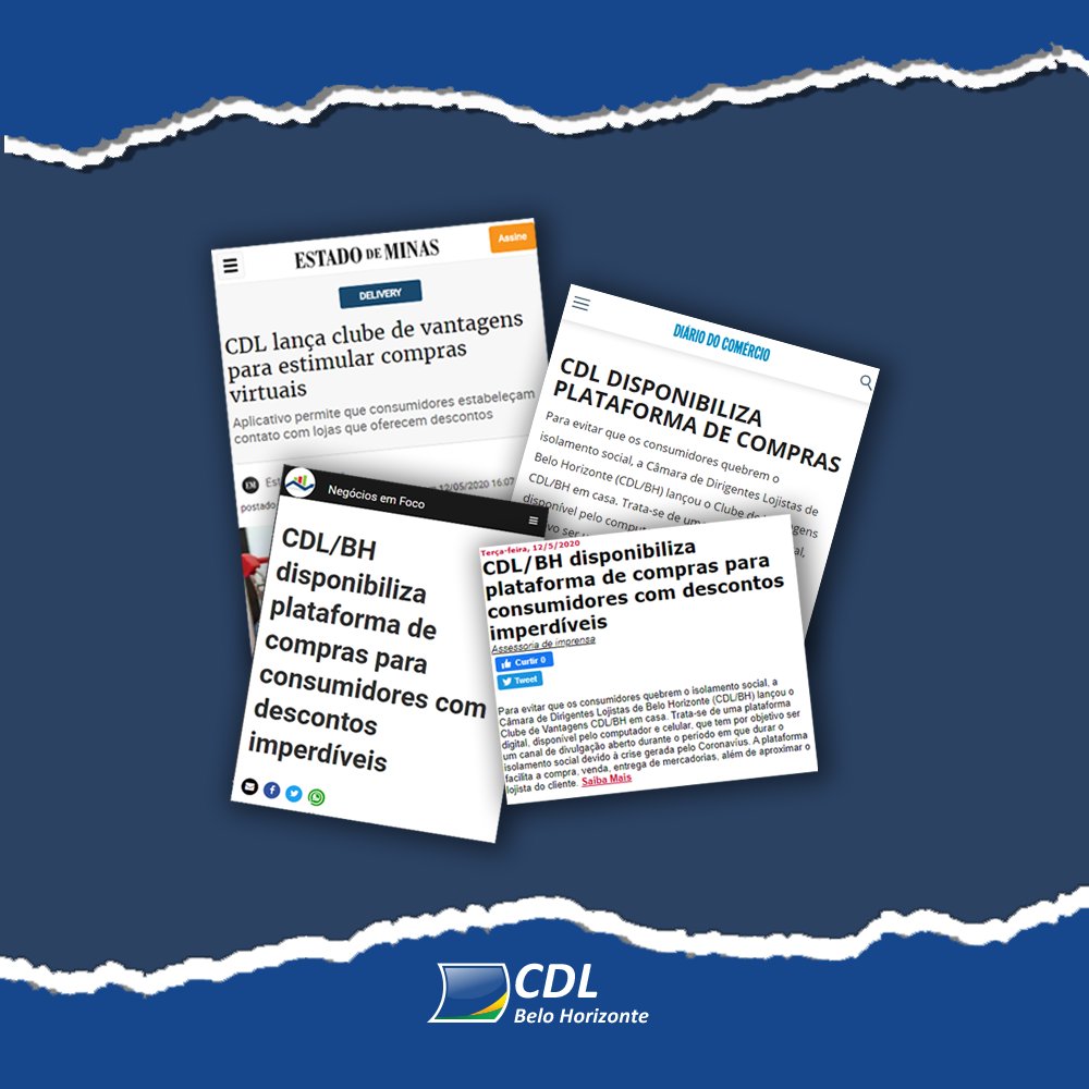 CDLBH's tweet image. As ações da CDL/BH para ajudar na sobrevivência das empresas e na manutenção dos empregos continua sendo destaque na imprensa. O nosso Clube de Vantagens é uma ferramenta poderosa para aumentar as vendas e reduzir custos. Confira no link bit.ly/2YZbeLj