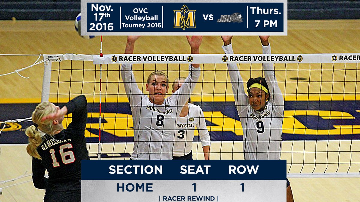Relive the 2016 OVC Volleyball Tournament @MurrayStateVB hosted! 

Starting off with the #️⃣1 seed Racers vs #️⃣8 JSU on Thursday Night 📺

You can watch them at the links here ⬇️

Facebook: bit.ly/3fKlxsN
Youtube: bit.ly/2Wv72Bb

#RacerRewind 🏇⏪