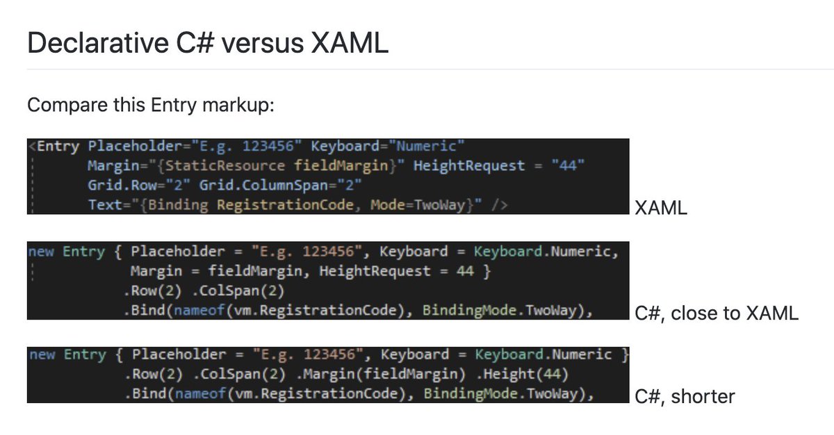 callmebit's tweet image. The .NET community also has people like @vincenth_net advocating things like #CSharpForMarkup github.com/VincentH-Net/C… and suggesting making the new keyword optional in C#