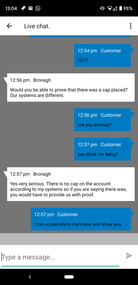 mattshine's tweet photo. @ThreeUKSupport I've received a bill with £150 of calls outside my allowance... but i've always set a monthly cap of £10 for all my contracts so I don't see how this is possible. Now i'm being told that they can't see what the monthly cap was because the account is closed 1/3 https://t.co/I3VBc8MQNl