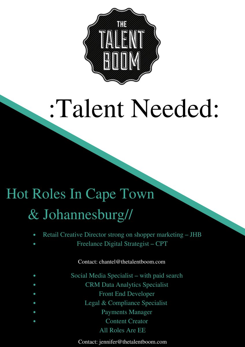 #thetalentboom #recruitment #recruiter #global #opportunity #contactus #global #capetown #johannesburg