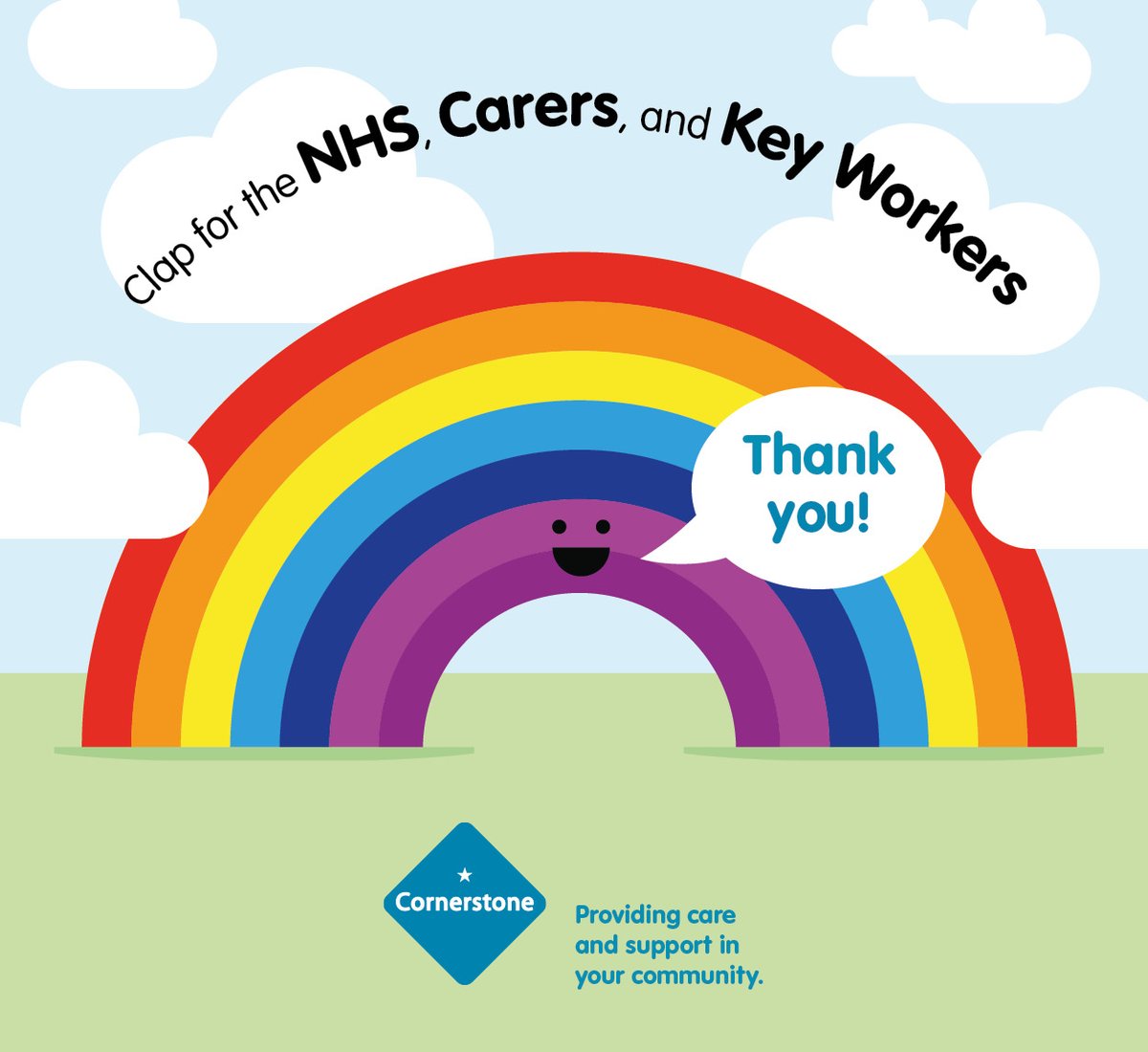 Clap for our key workers at 8pm tonight, and support the amazing work they have been doing on the front line #clapforcarers 👏🌈🌈