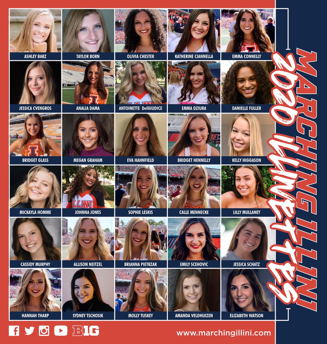 MarchingIllini's tweet photo. Congratulations to these 30 outstanding @Illinois_Alma students who make up the 2020-2021 edition of the Marching Illini @UofI_Illinettes #band152 #whereitstarted #andneverstops #oneteamonefamily https://t.co/TQEgGJJRvY