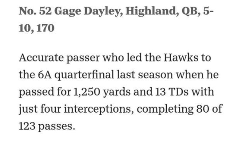 hawkfbrecruiti1's tweet photo. @HighlandHawksFB joining #VirtualAZFBShowcase in an effort to showcase our returning recruits.
@gage17dayley
Jersey #: 12
Positions: QB
Height & Weight: 5'9" 150lbs
Class of: 2022
@AZHSFB
@gridironarizona
https://t.co/0HOsTdGuif https://t.co/oINiwVoU2F