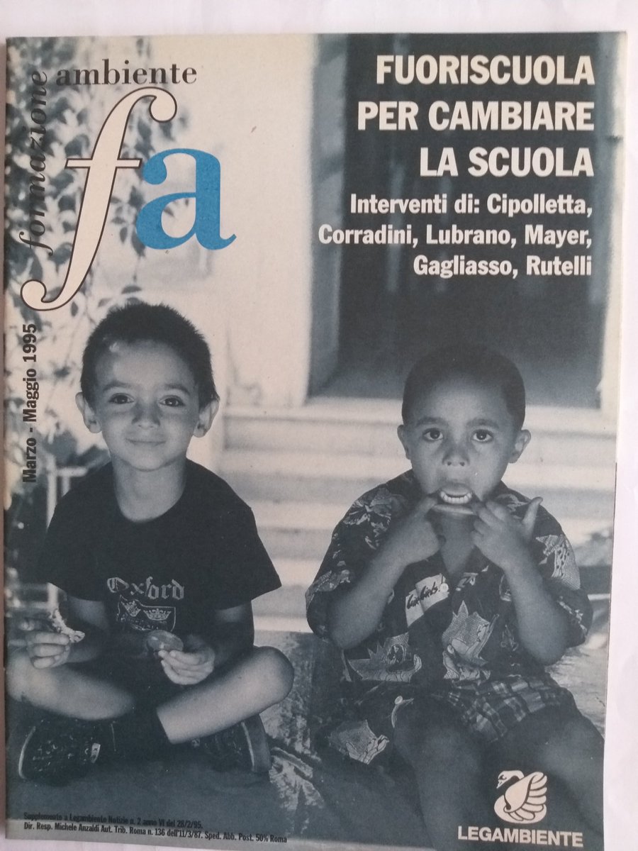 V_CogliatiDezza's tweet photo. "Un mondo tutto attaccato" titolo profetico a rileggerlo oggi, fu la seconda tappa del Settore Scuola, poi "fuori scuola per cambiare la scuola" e "per una scuola capace di futuro", ancora oggi leve fondamentali contro povertà educativa e insuccesso scolastico #Legambiente40 https://t.co/s9hiuUiCFJ