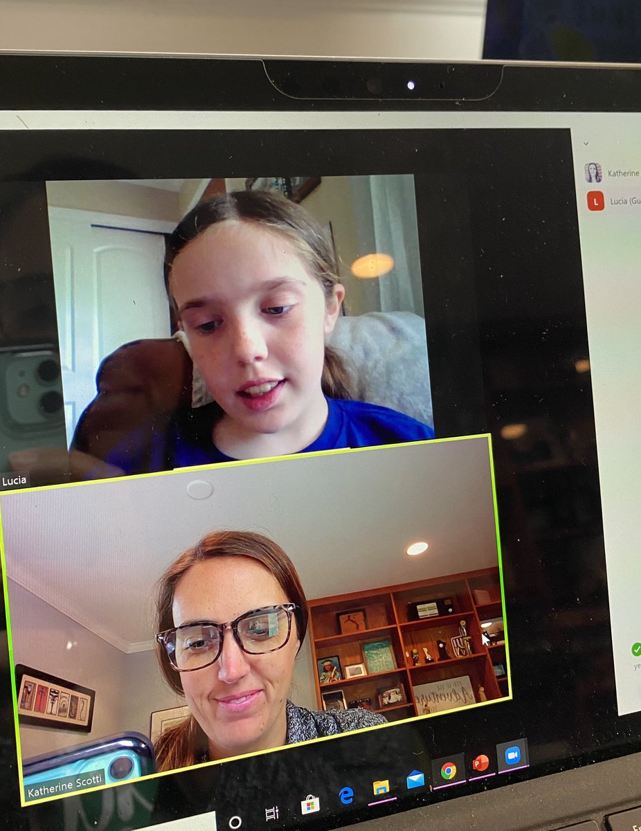 kstoryscotti's tweet photo. Practicing a Zoom session with my 9 year old. Her feedback: “Mom change your name to something cooler. You definitely need a virtual background. And make it fun so people don’t just go on google and check their Instagram.” Got it. #zoomexpert https://t.co/9k81kYcfLX