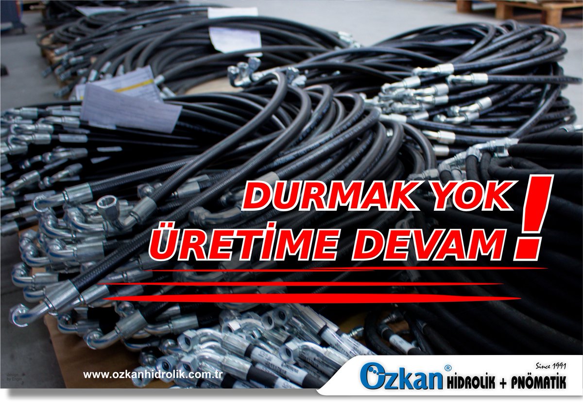 DURMAK YOK, ÜRETİME DEVAM !
#ÖzkanHidrolik #ozkanhidrolikpnomatik 
#hidrolikhortum #teflonhortum #çeliktellihortumlar #spiralkorumalıhortumlar #hidrolikhortumkoruycu #ateşedayanıklıhortumlar #hydraulichose #tubeforming #borubükme #tesisatborusu #özkanhidrolik #tubemanufacturing