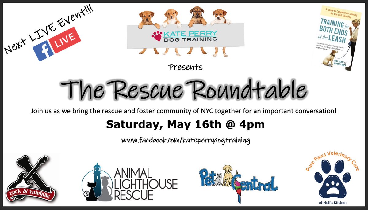 KatePerryDogs's tweet photo. THIS SATURDAY @ 4pm! FB LIVE! @NoahShachtman @RockandRawhide @PetCentralNYC @purepawsvet #animallighthouserescue @LoriB_NY #animalrescuefundofthehamptons #therescueroundtable https://t.co/zurMJpjQcN